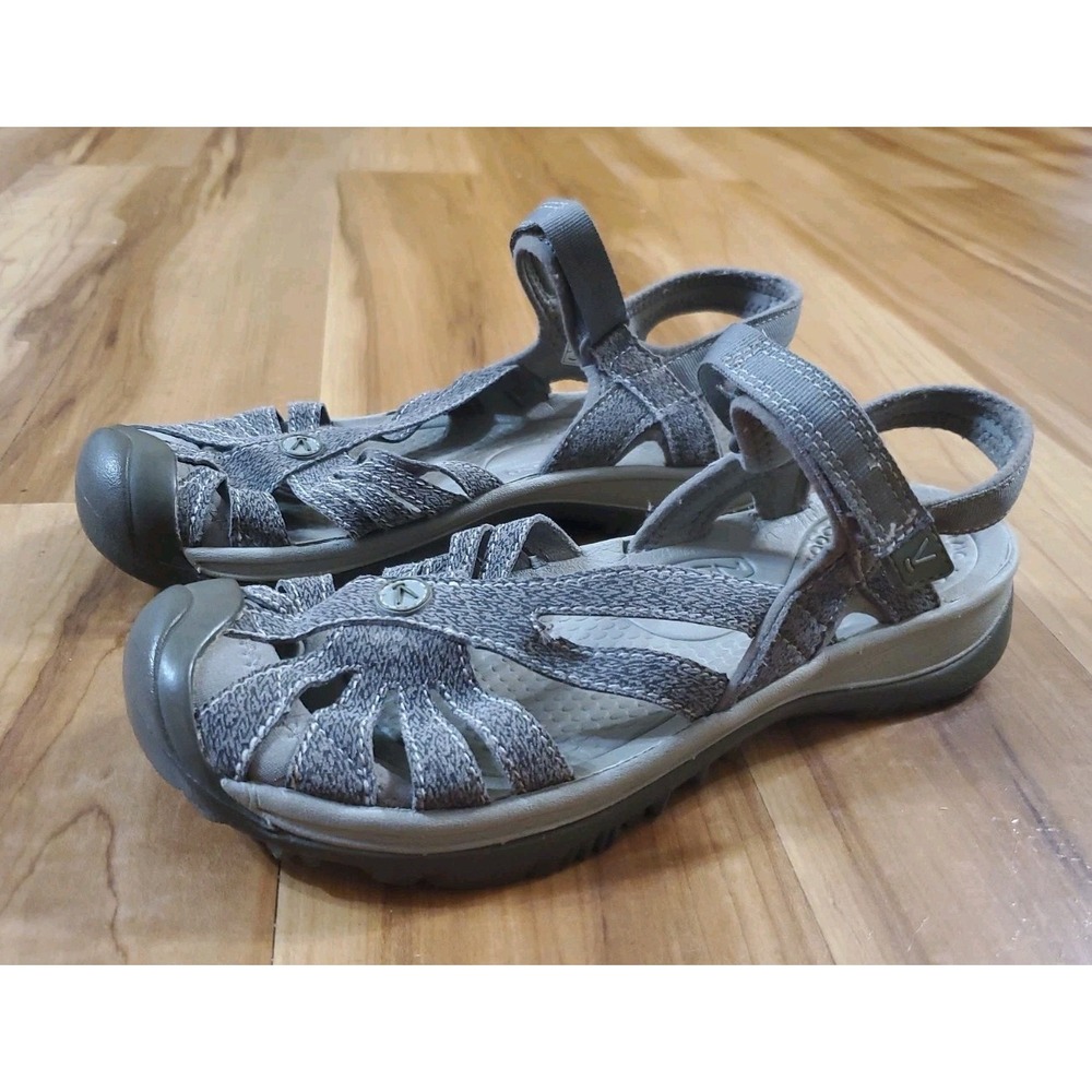 Keen Women's Rose Sandals Size 10 Gray Washable Bumper Toe Good Condition